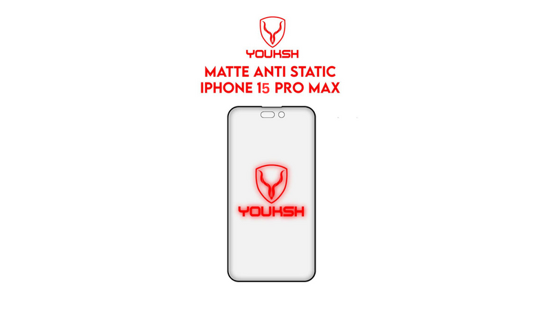 YOUKSH Apple iPhone 15 PRO MAX Anti Static Clear Glass Protector With YOUKSH Installation Kit