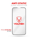 YOUKSH Apple iPhone 14 Pro Max Anti Static Glass Protector With YOUKSH Installation Kit