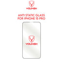 YOUKSH Apple iPhone 15 Pro Anti Static Clear Glass Protector With YOUKSH Installation Kit