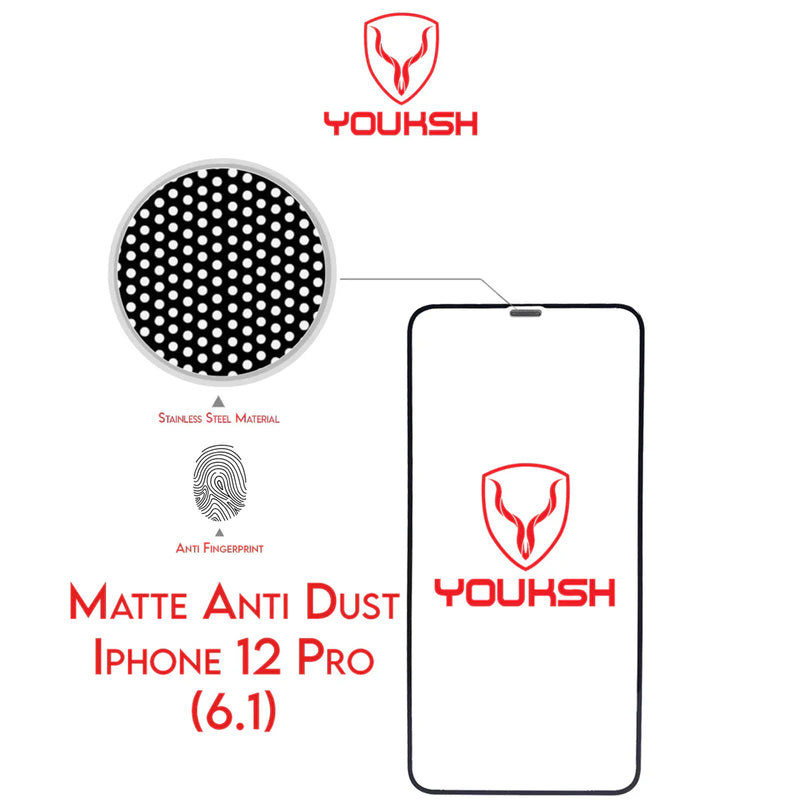 YOUKSH Apple iPhone 12/12 Pro Anti Static Glass Protector With YOUKSH Installation Kit