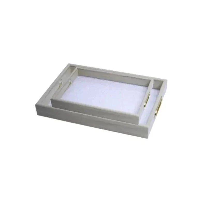 Serving Tray Plastic White (Set of 2)