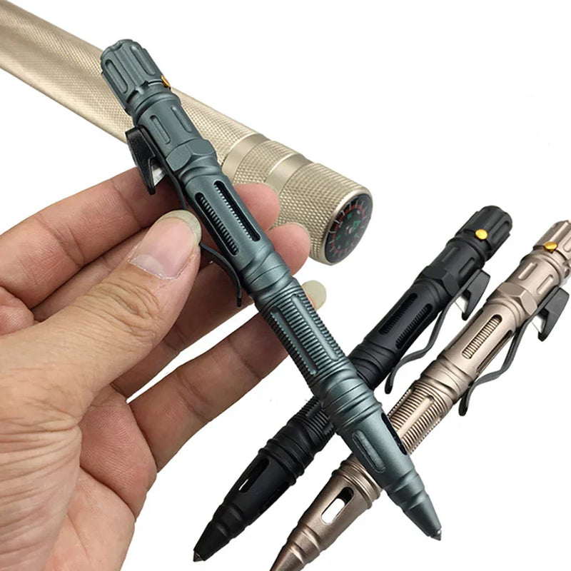 Multi-Function Self Defense Tactical Pen With Emergency Led Light Whistle Glass Breaker Outdoor Survival