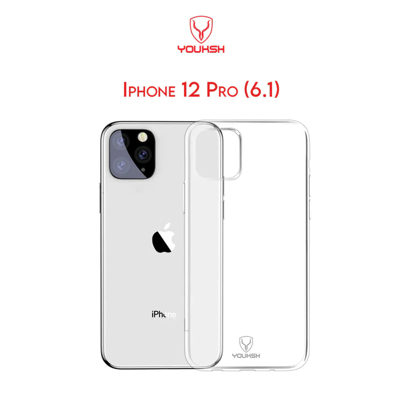 YOUKSH Apple iPhone 12/12Pro Transparent Case | Soft Shock Proof Jelly Cover