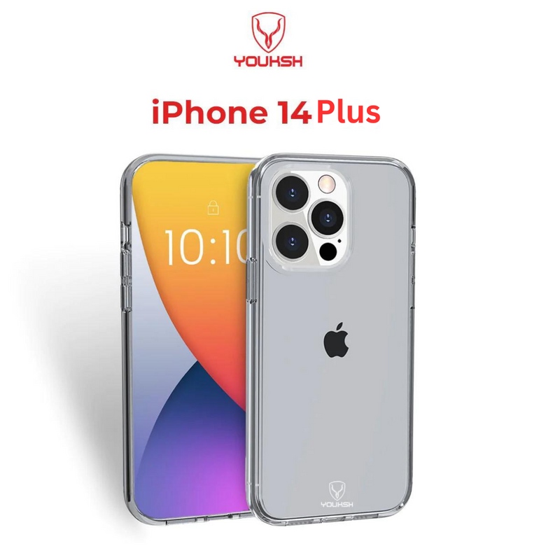 YOUKSH Apple iPhone 14 Plus Transparent Case | Soft Shock Proof Jelly Cover