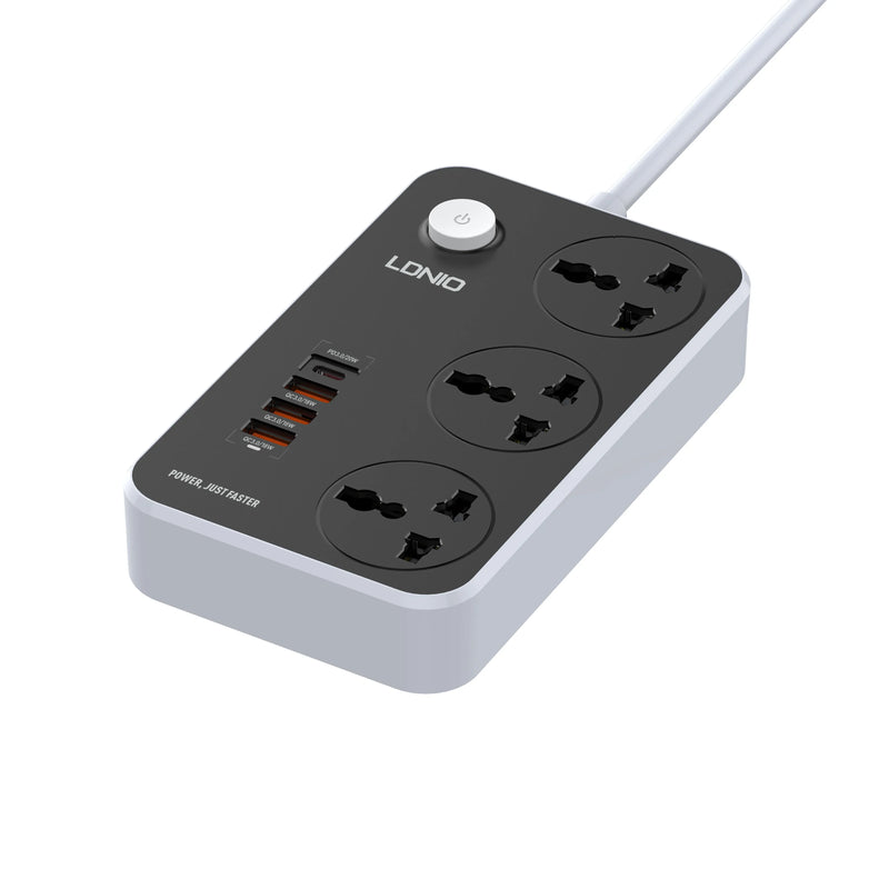 LDNIO Fast Charging Power Extension With 20W USB C PD Port & 3 QC 3.0 Ports EU Plug SC3412