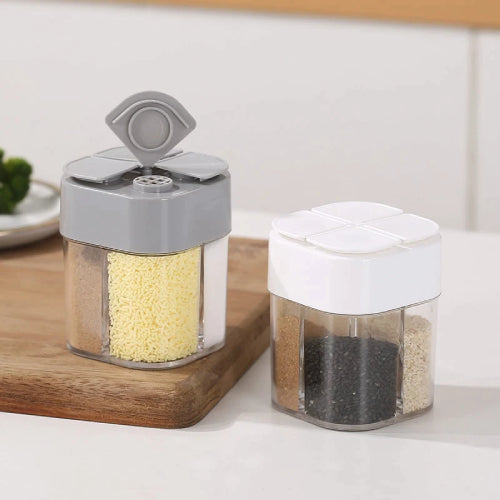 4 in 1 Transparent Spice Jar Salt And Pepper Seasoning Bottle Kitchen Storage Container Accessories