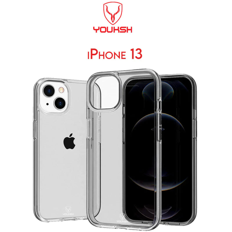 YOUKSH Apple iPhone 13/13 Pro Transparent Case | Soft Shock Proof Jelly Cover